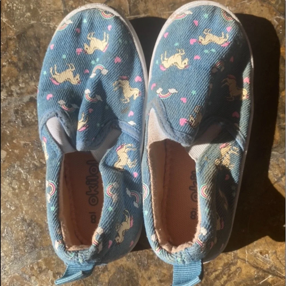 EUC Okilol Toddler Girls 8 Loafers Knit Mesh Lightweight Slip on Casual Shoes
